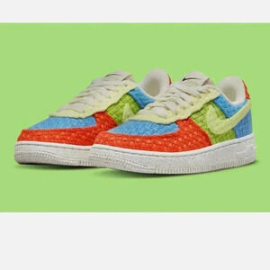 Nike Air Force 1 Low Hemp Multi-color (PS) Kids 9C unisex crochet‎